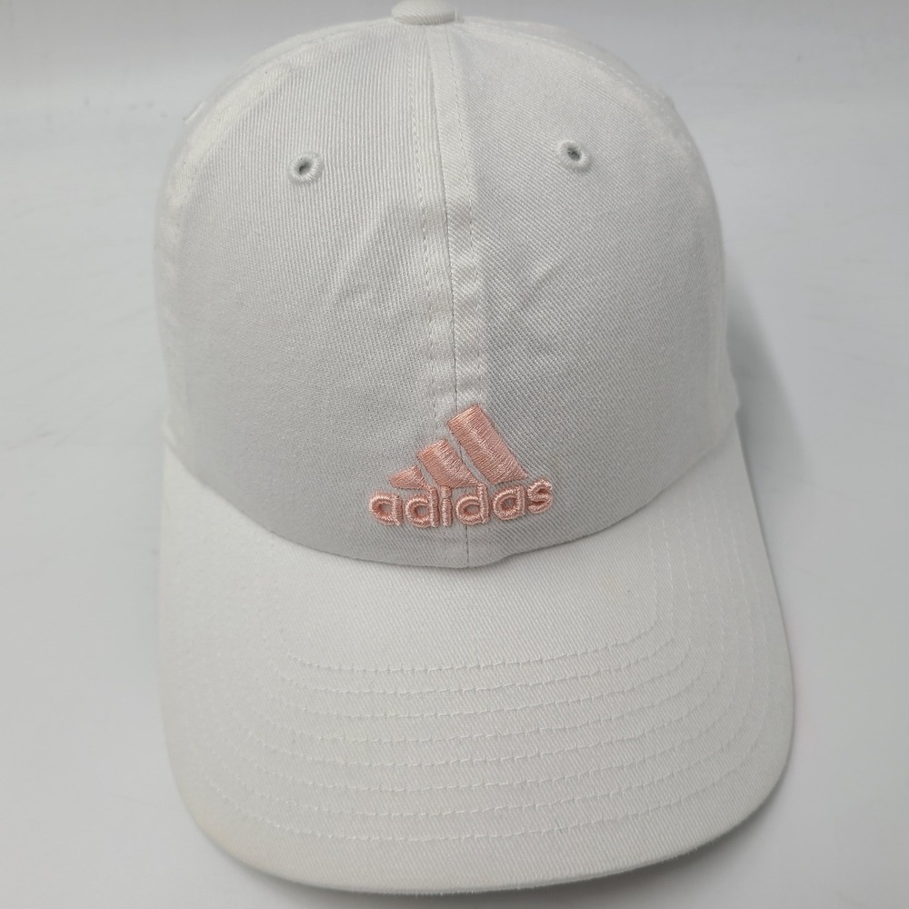 Women Adidas Hat Strapback White Pink Climalite Casual Cotton Golf Baseball Cap